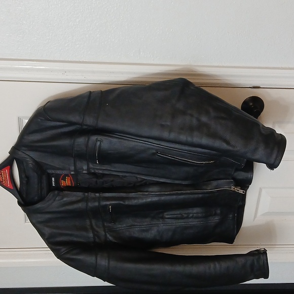 Hot Leathers Black Leather Jacket With Manu Pockets - Picture 6 of 13